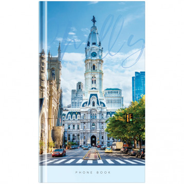 Телефонная книга А5, 80л., 7БЦ, OfficeSpace "Города. City Hall", выборочный уф-лак, с высечкой