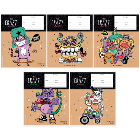 Тетрадь 24л., клетка ArtSpace "Рисунки. Crazy monsters"