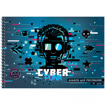 Альбом для рисования 32л., А4, на гребне ArtSpace "Стиль. Cyber Pank"