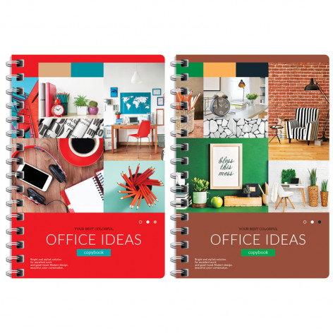 Записная книжка А6 120л. на гребне "Офис. Сolorful ideas"