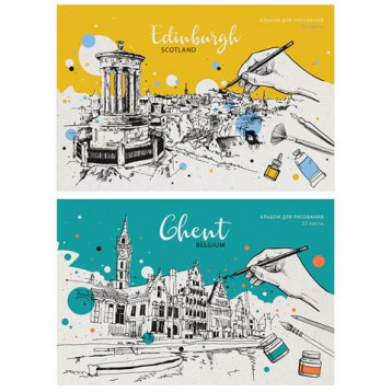 Альбом для рисования 32 л. А4 на склейке ArtSpace "Рисунки. City sketches"