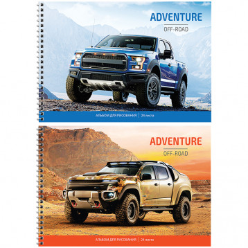 Альбом для рисования 24 л., А4, на спирали ArtSpace "Авто. Off-road adventures"