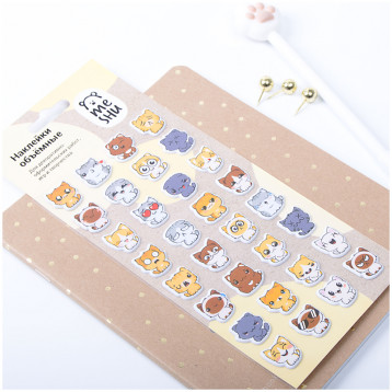 Наклейки объемные MESHU "Funny cat", 10*24см, 32 наклейки, инд. уп., европодвес