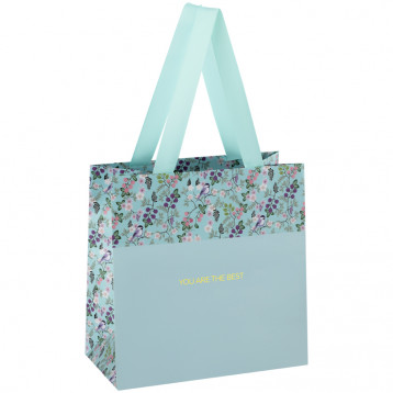 Пакет подарочный 20*20*10см MESHU "Pastel blue", отд. фольгой, матовая ламинация