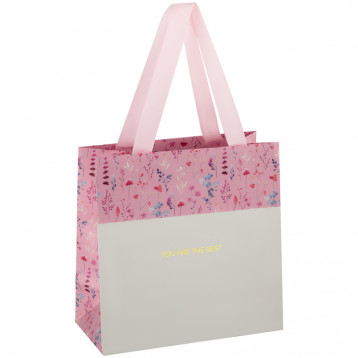 Пакет подарочный 20*20*10см MESHU "Pastel pink", отд. фольгой, матовая ламинация