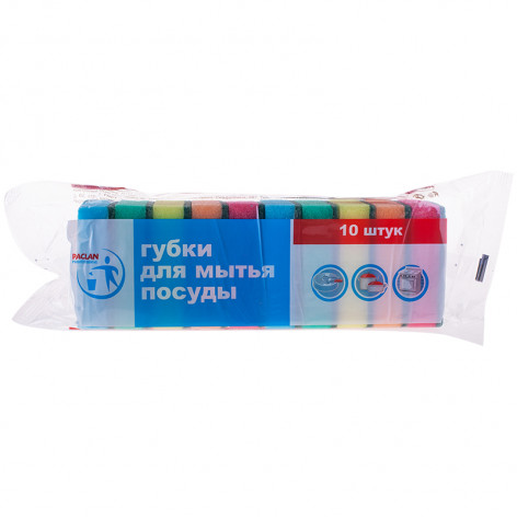 Губки для посуды Paclan "Professional", поролон с абразивным слоем, 8*5*2,5см, 10шт. Губки для посуды Paclan "Professional", поролон с абразивным слоем, 8*5*2,5см, 10шт.