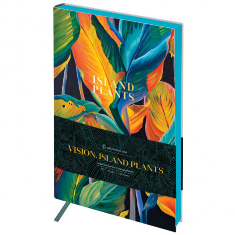 Ежедневник недатир. А5, 136л., кожзам, Greenwich Line "Vision. Island plants", тон. блок, цветной с Ежедневник недатир. А5, 136л., кожзам, Greenwich Line "Vision. Island plants", тон. блок, цветной с