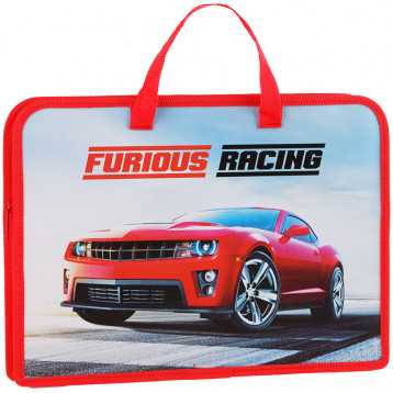 Папка с ручками А4, ArtSpace "Furious racing", печать на пластике