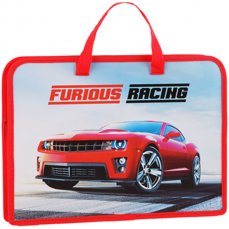 Папка с ручками А4, ArtSpace "Furious racing", печать на пластике