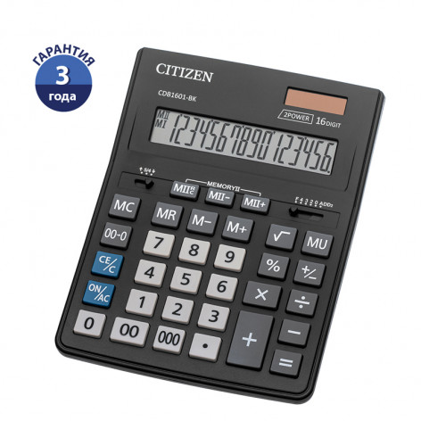 Калькулятор настольный Citizen Business Line свит 16 разр., двойное питанием 157*200*35мм, черный Калькулятор настольный Citizen Business Line свит 16 разр., двойное питанием 157*200*35мм, черный