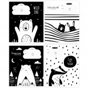 Тетрадь школьная 18л, А5 MESHU "Black&white", клетка