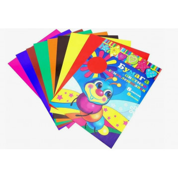 Бумага цветная 8л. 8цв. А4 Феникс, самоклеящаяся