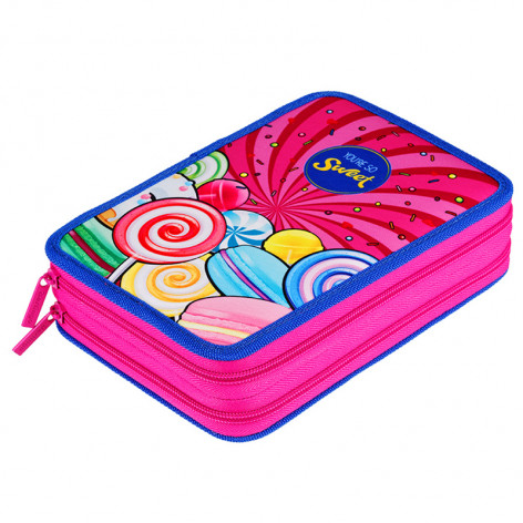 Пенал 2 отделения, 200*140*45 Berlingo "Sweets", полиэстер