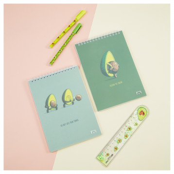Блокнот А5 60л. на гребне MESHU "Avocadreams", пластиковая обложка