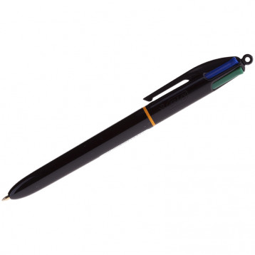 Ручка шариковая автоматическая Bic "4Colors" 4цв., 1,0мм, черный корпус, классические цвета 194451