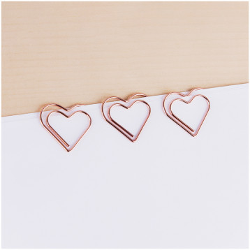 Скрепки фигурные 27мм, Meshu "Hearts", 6шт.