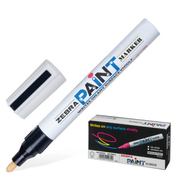 Маркер-краска Zebra "Paint", черный, круглый 2 мм, перманентный