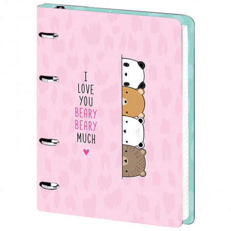 Тетрадь на кольцах А5, 120л., MESHU "Beary Beary", картон, матовая ламинация, выборочный УФ-лак Тетрадь на кольцах А5, 120л., MESHU "Beary Beary", картон, матовая ламинация, выборочный УФ-лак