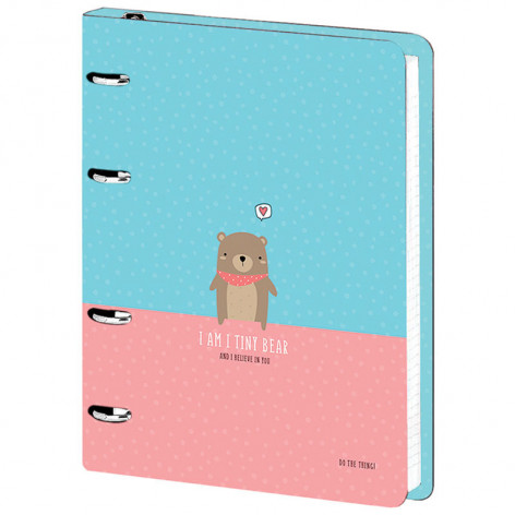 Тетрадь на кольцах А5, 120л., MESHU "Tiny bear", картон, матовая ламинация, выборочный УФ-лак Тетрадь на кольцах А5, 120л., MESHU "Tiny bear", картон, матовая ламинация, выборочный УФ-лак