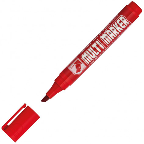 Маркер перманентный Crown "Multi Marker Chisel" красный, скошенный, 5мм Маркер перманентный Crown "Multi Marker Chisel" красный, скошенный, 5мм