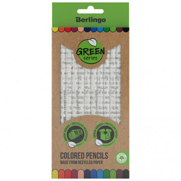 Карандаши цветные Berlingo "SuperSoft. Green Series", 12цв., заточен.