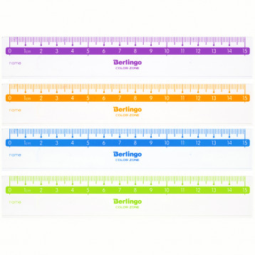 Линейка 15см Berlingo "Color", пластиковая, прозрачная