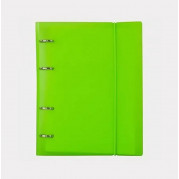 Тетрадь на кольцах 120л. "Diamond Neon Зеленая", пластик. обл., резинка