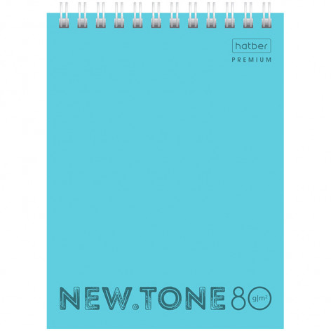 Блокнот А6 80л. на гребне Hatber "Newtone Pastel. Незабудка", 80г/м2, пластиковая обложка Блокнот А6 80л. на гребне Hatber "Newtone Pastel. Незабудка", 80г/м2, пластиковая обложка