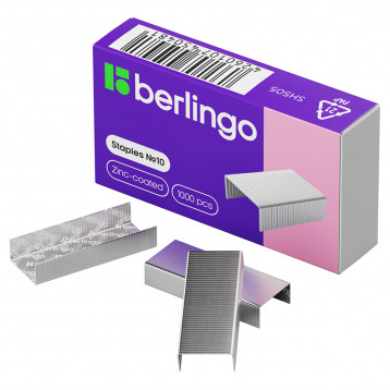 Скобы №10 Berlingo/BRAUBERG, оцинкованные