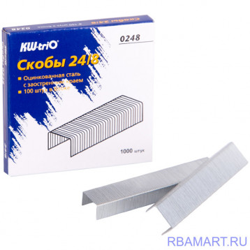 Скобы №24/8 KW-trio, оцинкованные 1000 шт.