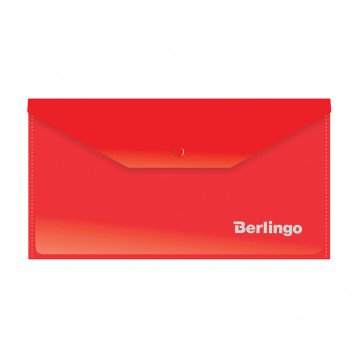 Папка-конверт на кнопке Berlingo, С6, 180мкм, красная